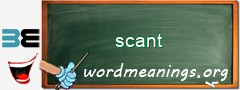 WordMeaning blackboard for scant